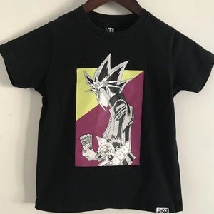 UNIQLO x Shonen Jump 50th Anniversary Yu-Gi-Oh Kids Black T-shirt Size 5-6 2018